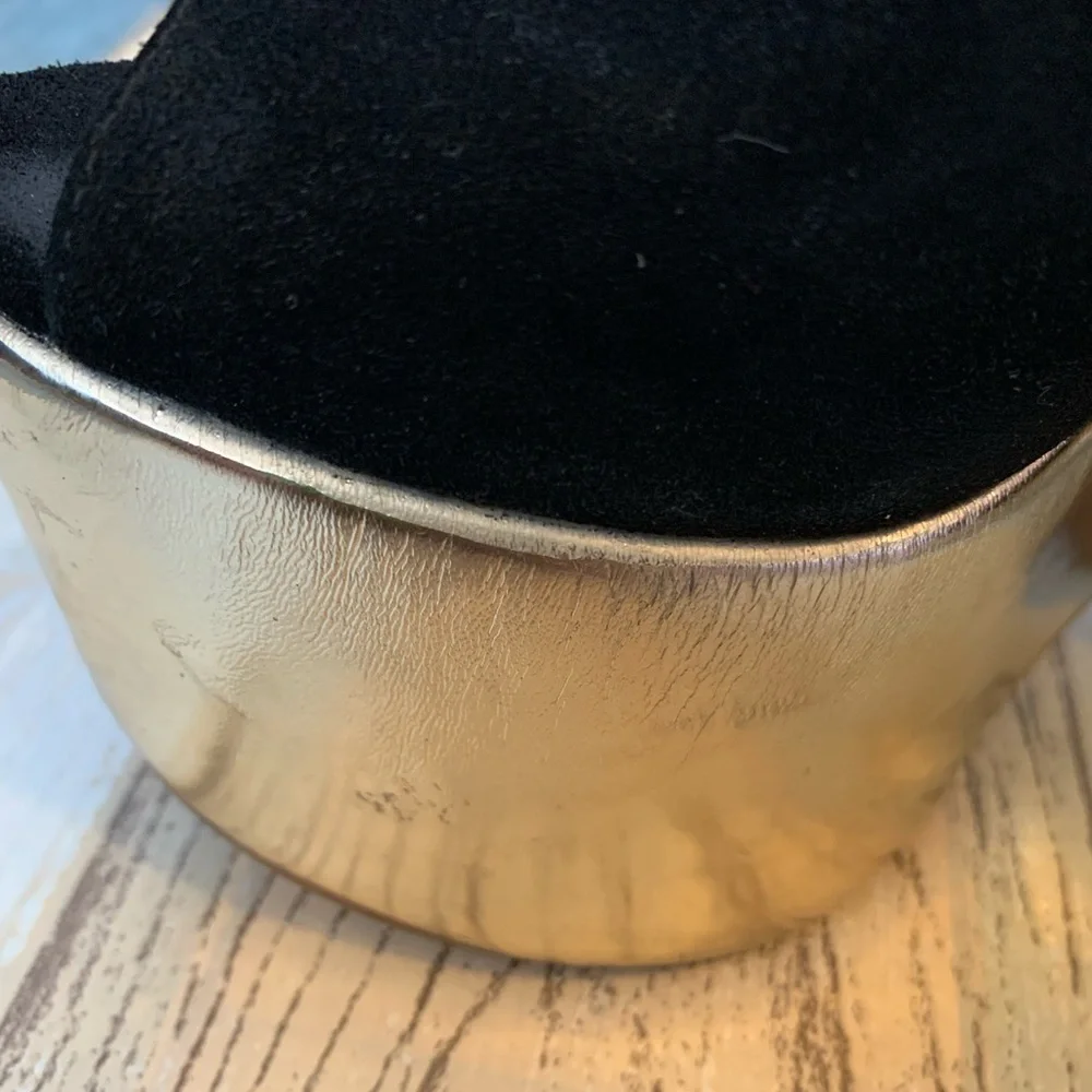 RARE Jeffrey Campbell black & gold platforms